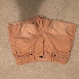 peach corduroy shorts